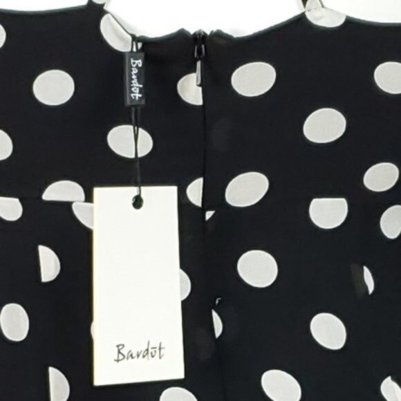 BARDOT Dress Polka Dot Mini Ruffled Trim Sleeveless Size XS - Picture 7 of 7